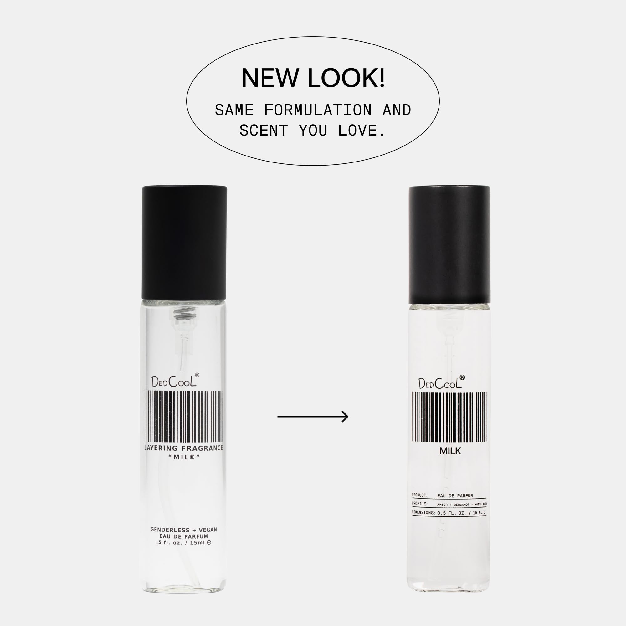 DedCool Eau de Parfum | Xtra Milk | Bergamot, White Musk & Amber | Clean Unisex Fragrance | Non-Toxic, Vegan | Travel Size Perfume, 15 mL