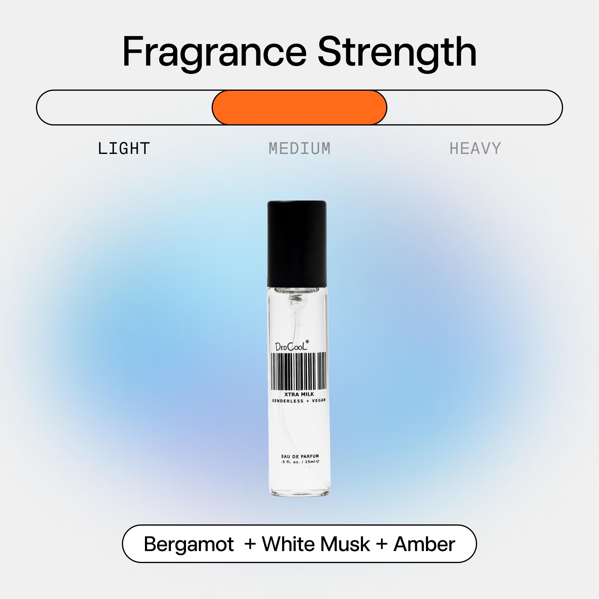DedCool Eau de Parfum | Xtra Milk | Bergamot, White Musk & Amber | Clean Unisex Fragrance | Non-Toxic, Vegan | Travel Size Perfume, 15 mL