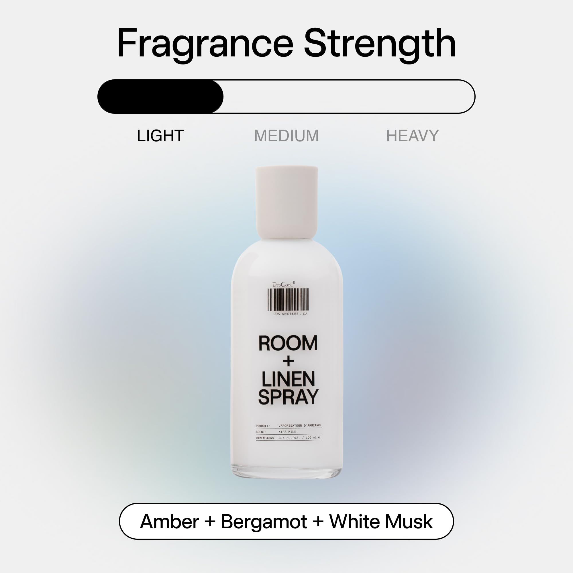 DedCool Room + Linen Spray in Xtra Milk | Natural Fabric & Linen Spray | Non-Toxic, Essential Oil Infused | Freshens Home, Bedding, Couch, Closet & Bath | 3 fl oz