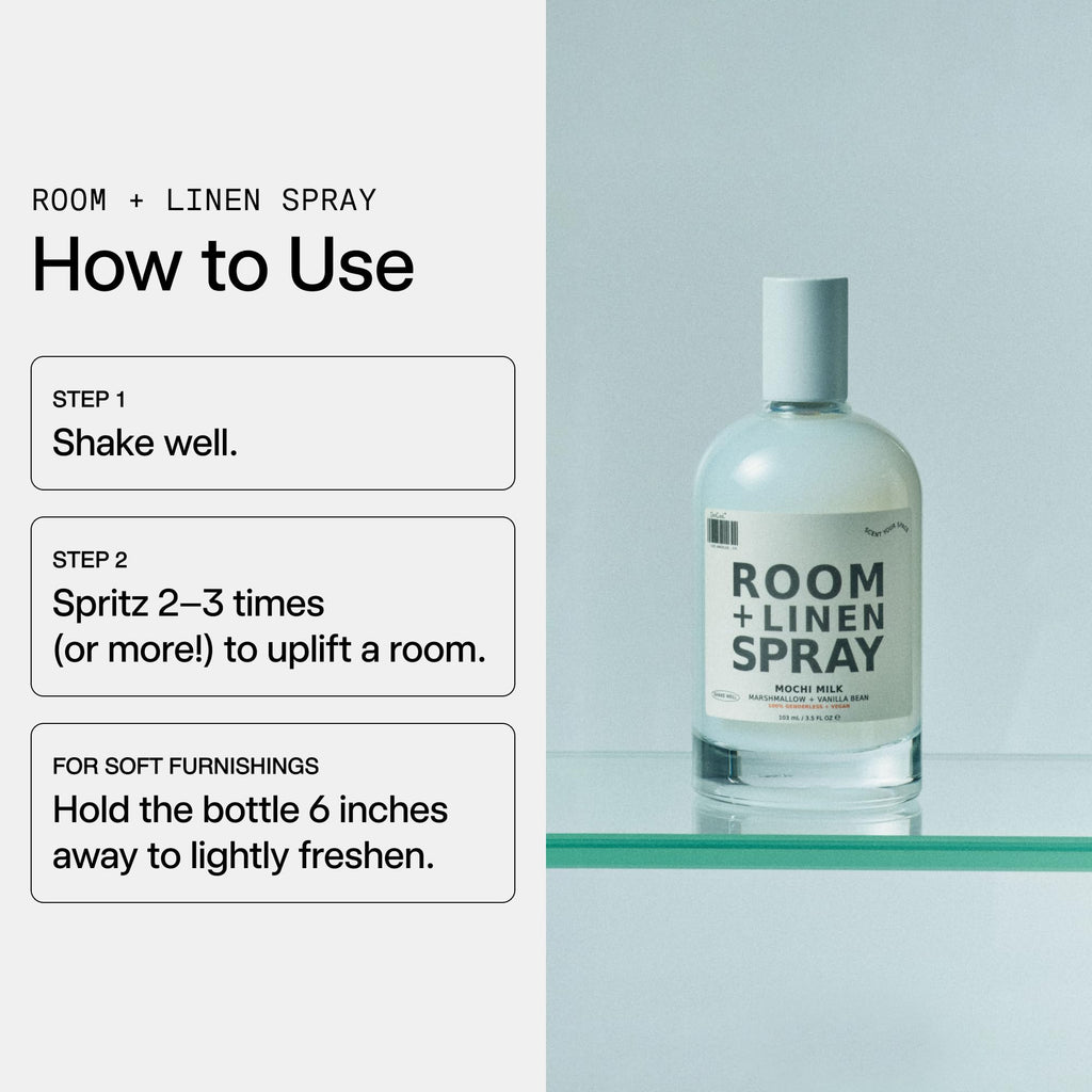 DedCool Room + Linen Spray in Xtra Milk | Natural Fabric & Linen Spray | Non-Toxic, Essential Oil Infused | Freshens Home, Bedding, Couch, Closet & Bath | 3 fl oz