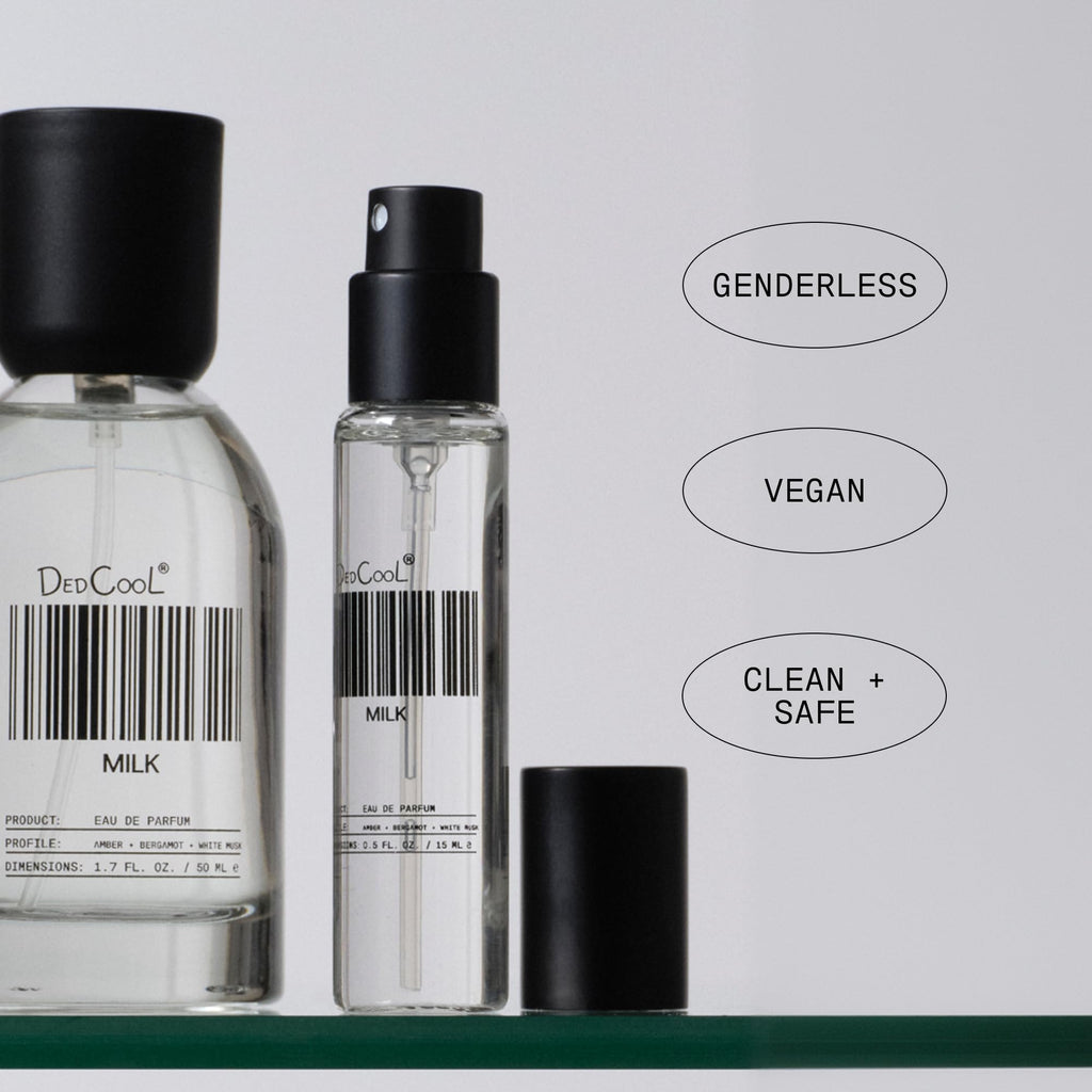 DedCool Eau de Parfum | Xtra Milk | Bergamot, White Musk & Amber | Clean Unisex Fragrance | Non-Toxic, Vegan | Travel Size Perfume, 15 mL